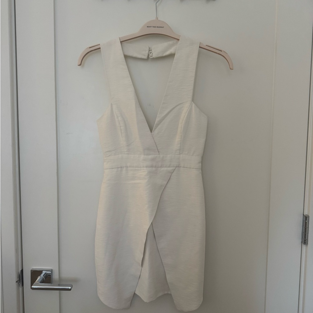 Finders Keepers Cream Sheath Mini Dress V-neck Sleeveless